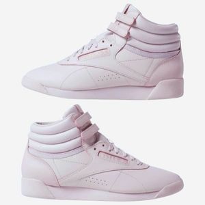 FREESTYLE HI RETRO '80S-INSPIRED LEATHER SNEAKERS classic ashen lilac purple 7.5